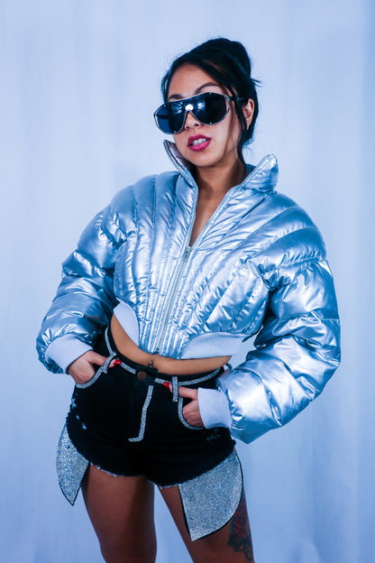 Supernova Bomber Jacket - Silver