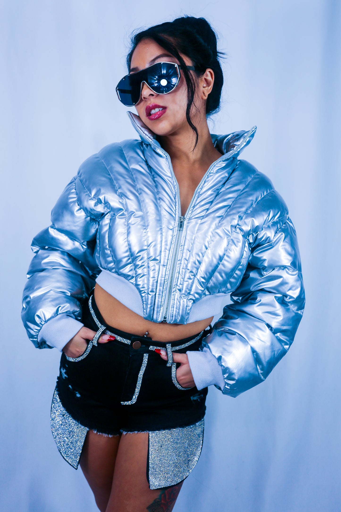 Supernova Bomber Jacket - Silver