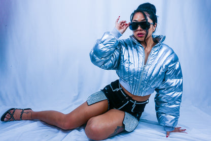 Supernova Bomber Jacket - Silver