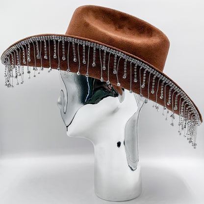 Glam Rodeo Cowgirl Hat - Brown